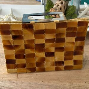 Vintage Shiraleah Vietnam 50s bake a light tortoiseshell loose site handbag as i